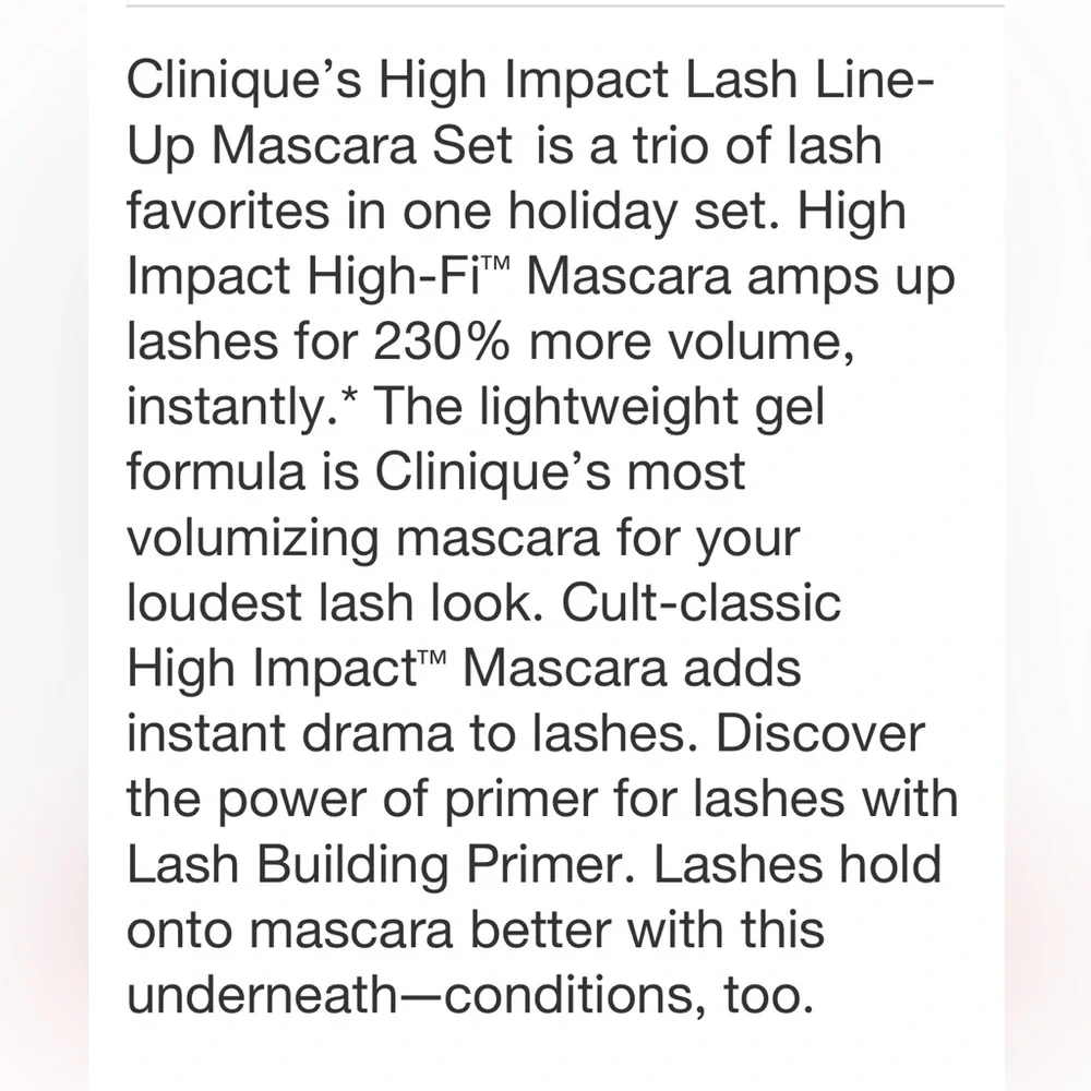 CLINIQUE NWT 3pc high impact lash line-cosmetic set -black